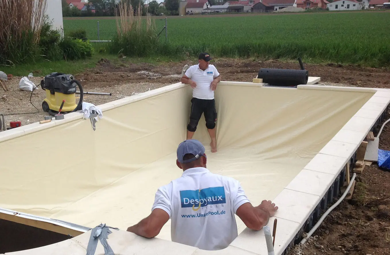 Folie einziehen Pool bauen Erfurt
